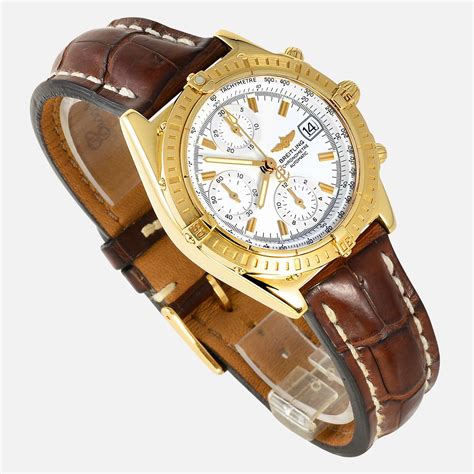 breitling yellow gold watch